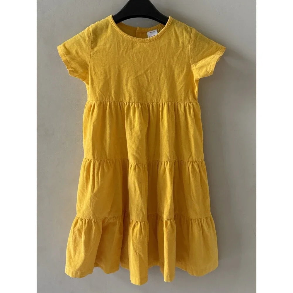 Hannah Anderson, Short Sleeve Girls, Yellow Light Weight Cord Dress Size 130 US8